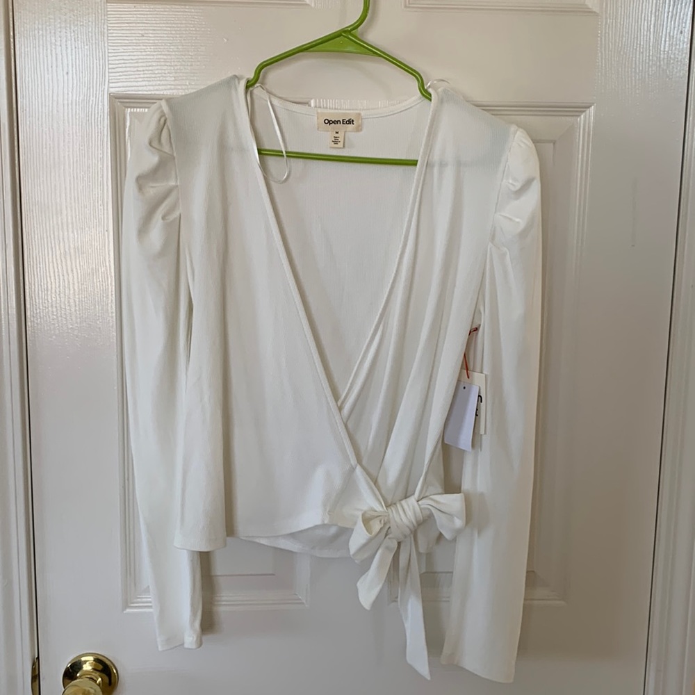 Long sleeve wrap top